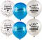 18 Pcs Happy Retirement Balloons With Pattern 12 Inch Blue and White Retirement Latex Sequin Balloons